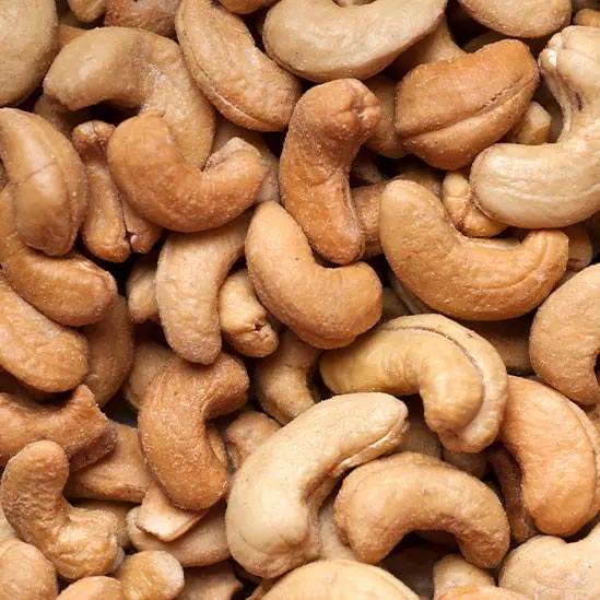 close-up image of roasted cashew nuts