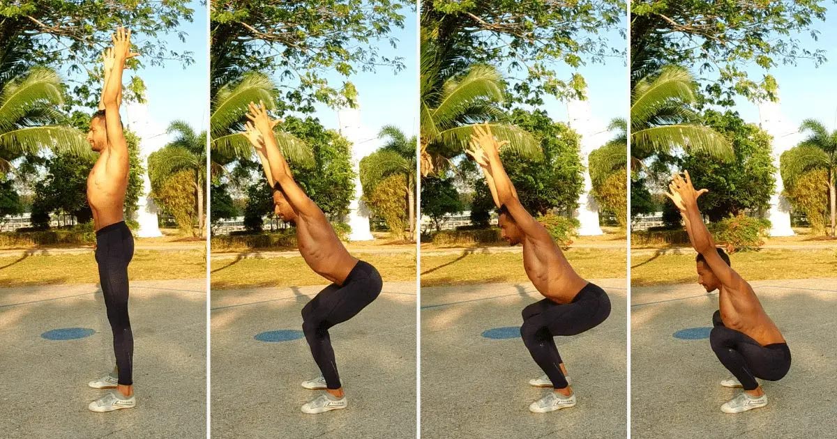 Man performing the full deep squat