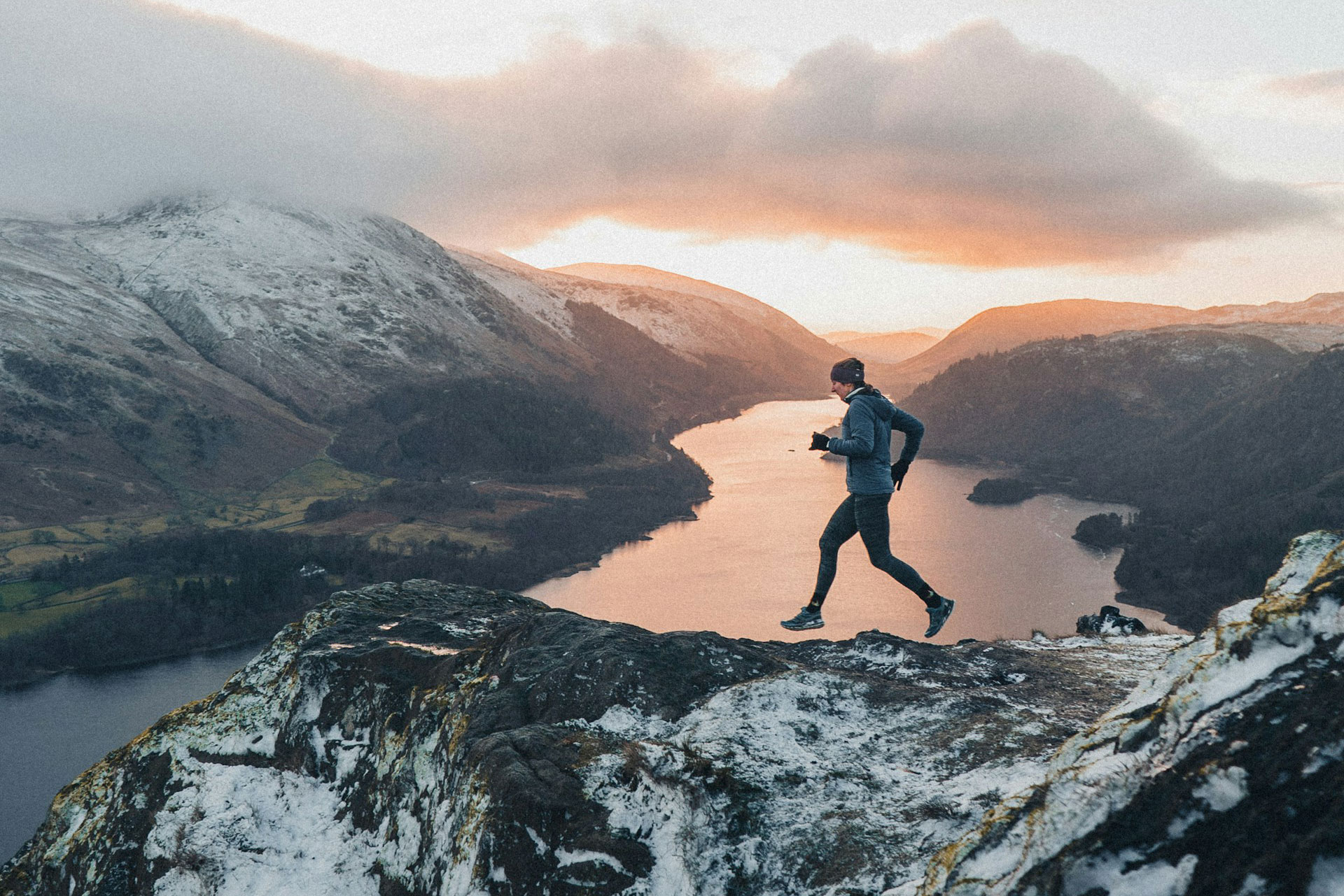 Runner keeping fit in winter